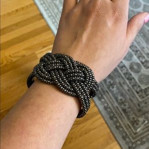Black Textured Wrap Bracelet